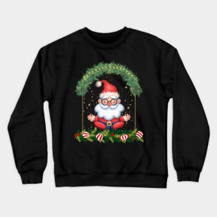 Cool Santa Meditating Design Crewneck Sweatshirt